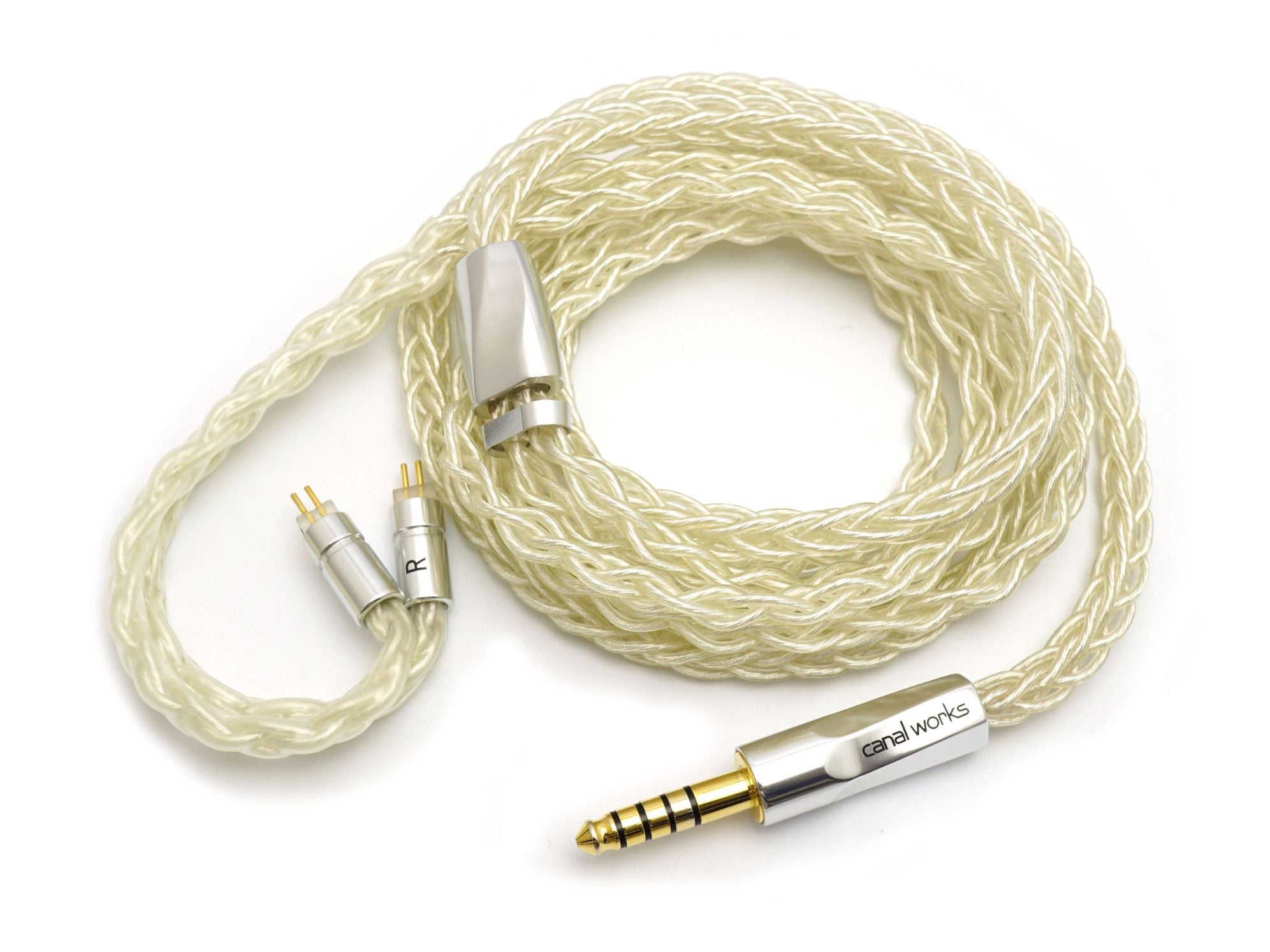 4.4mm5極純銀127cmクリアバランスケーブル（2pin仕様）