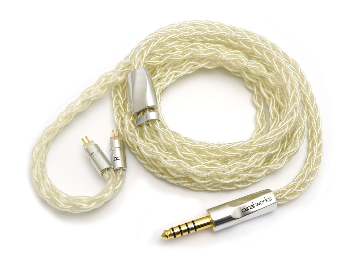 4.4mm5極純銀127cmクリアバランスケーブル（2pin仕様）