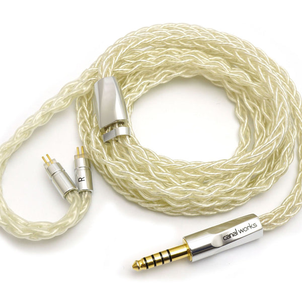 4.4mm5極純銀127cmクリアバランスケーブル（2pin仕様）